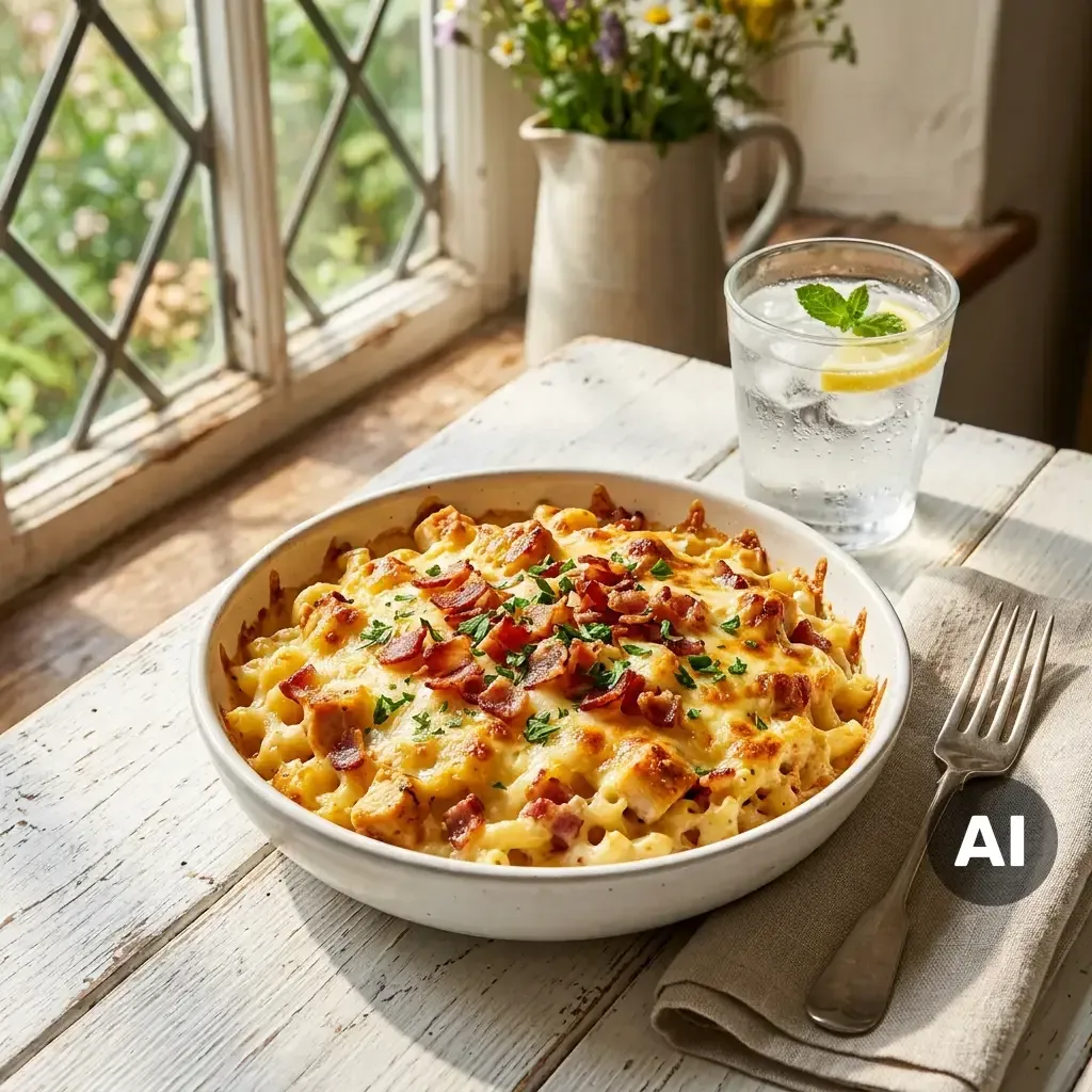 Crispy Bacon & Chicken Mac: Das ultimative Lower Carb° Mac & Cheese mit Fleisch
