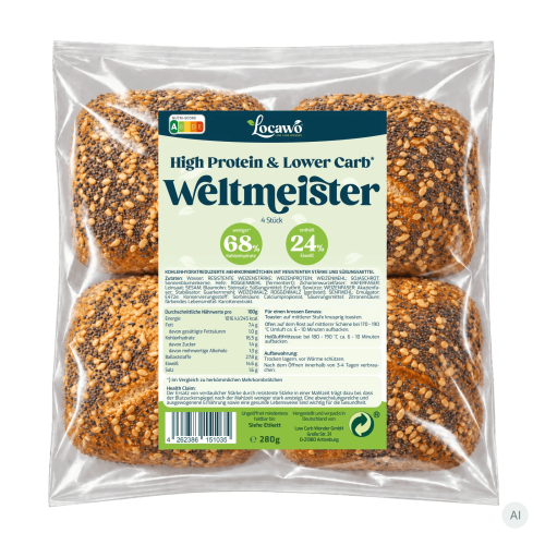 Locawo High Protein Low Carb Weltmeister Brötchen 1