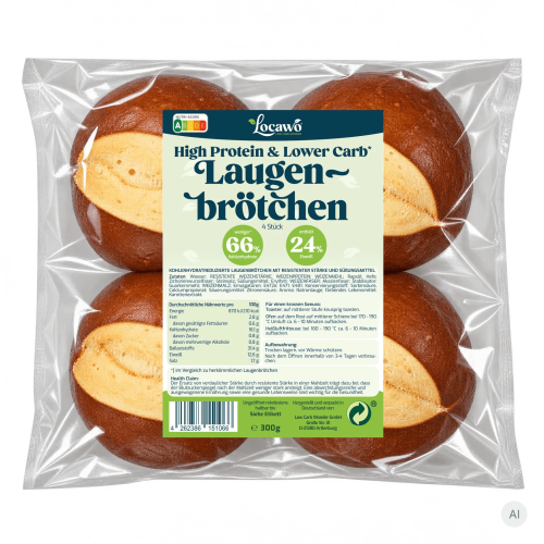 Locawo High Protein Low Carb Laugenbrötchen 1