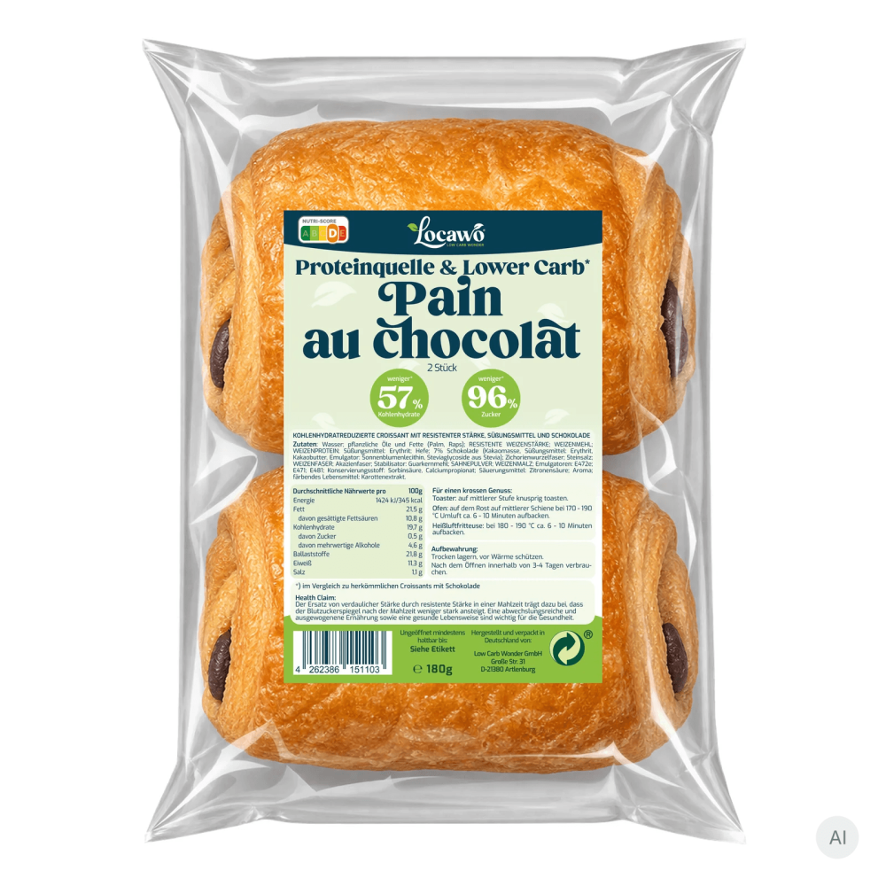 Locawo High Protein Low Carb Pain au chocolat 1