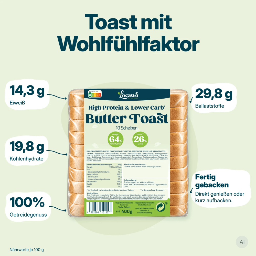 Locawo High Protein Low Carb Butter Toast 3