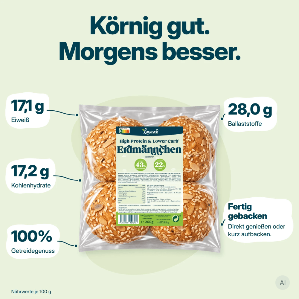 Locawo High Protein Low Erdmännchen Erdnussrolls 3