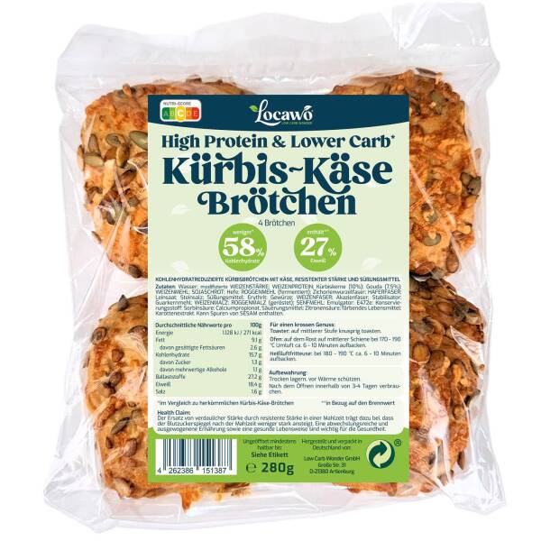 High Protein & Low Carb Kürbis-Käse-Brötchen