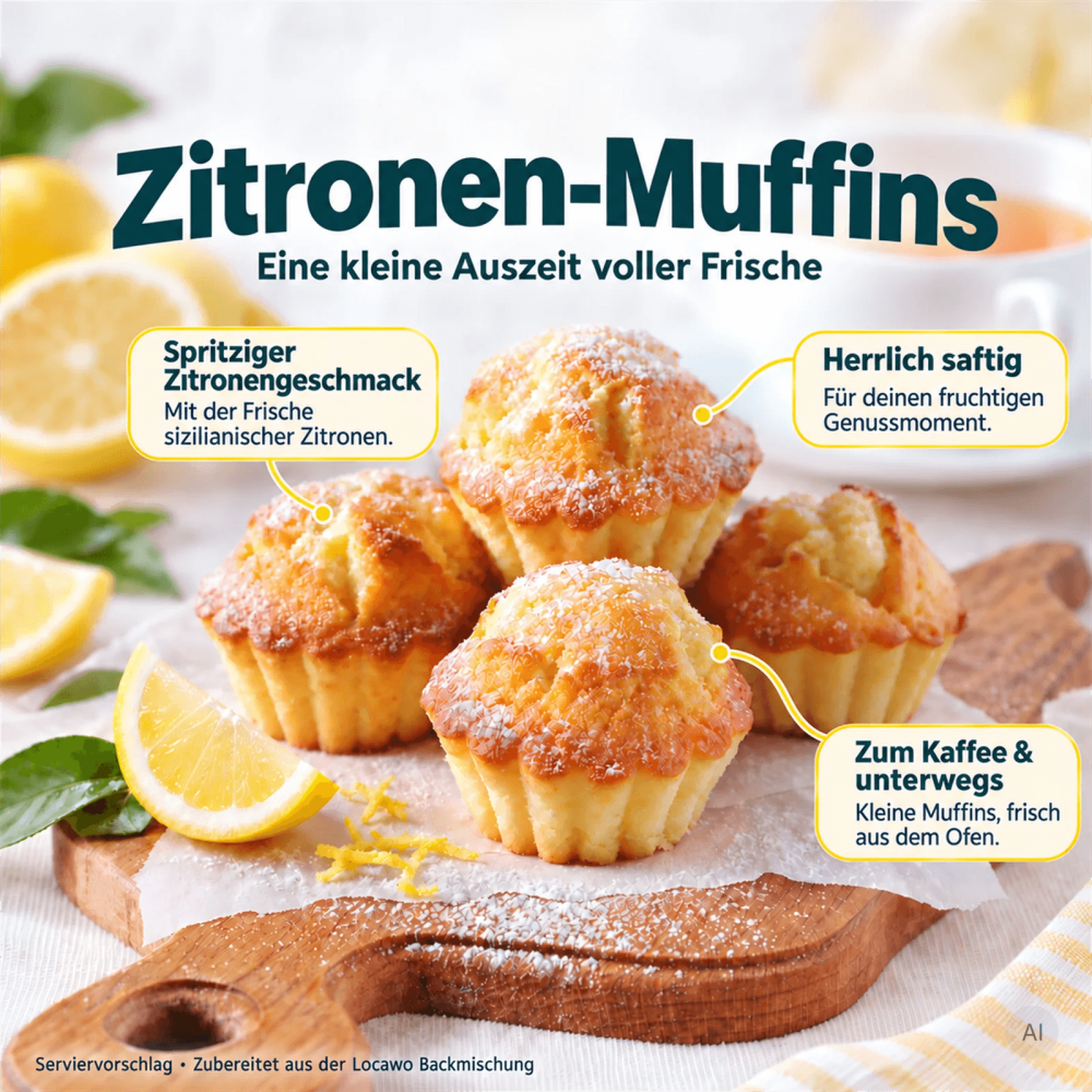 Low Carb Wonder® Zitronen Muffins Backmischung