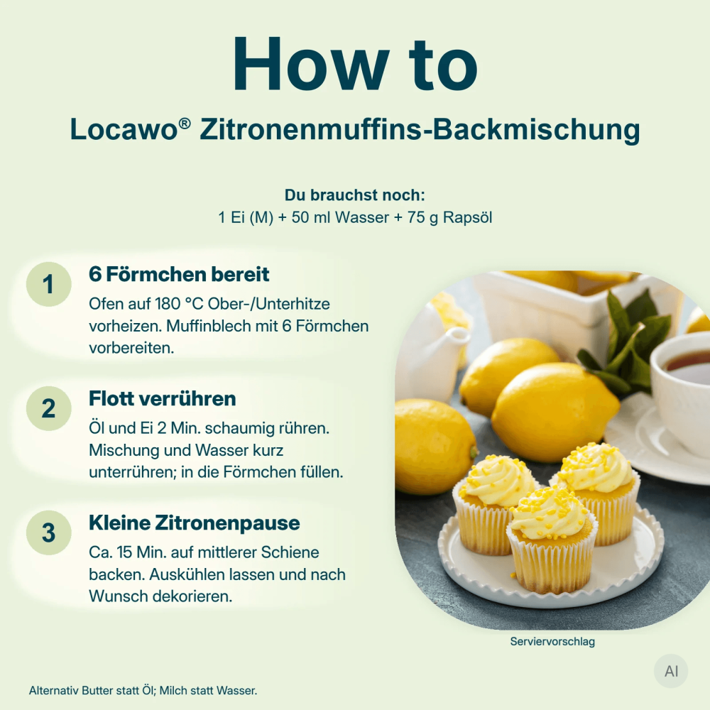 Low Carb Wonder® Zitronen Muffins Backmischung